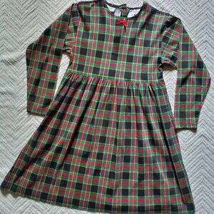 Vintage plaid A-line babydoll long sleeve dress